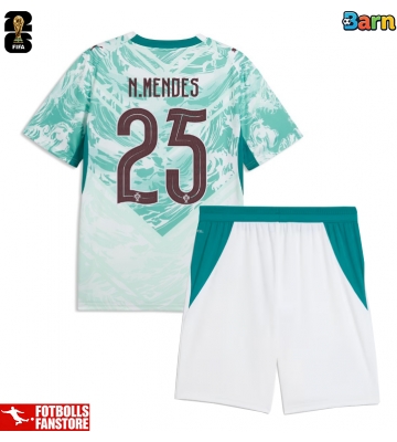 Portugal Nuno Mendes #25 Bortatröja Barn VM 2026 Kortärmad (+ Korta byxor)